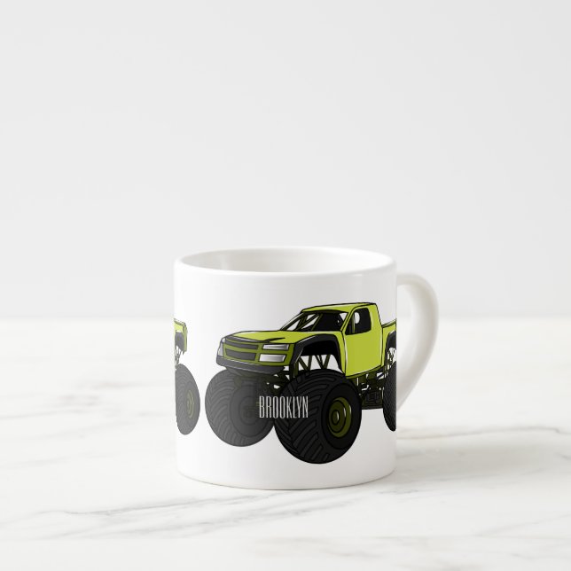 Tasse Expresso Illustration de camion monstre (Devant droit)