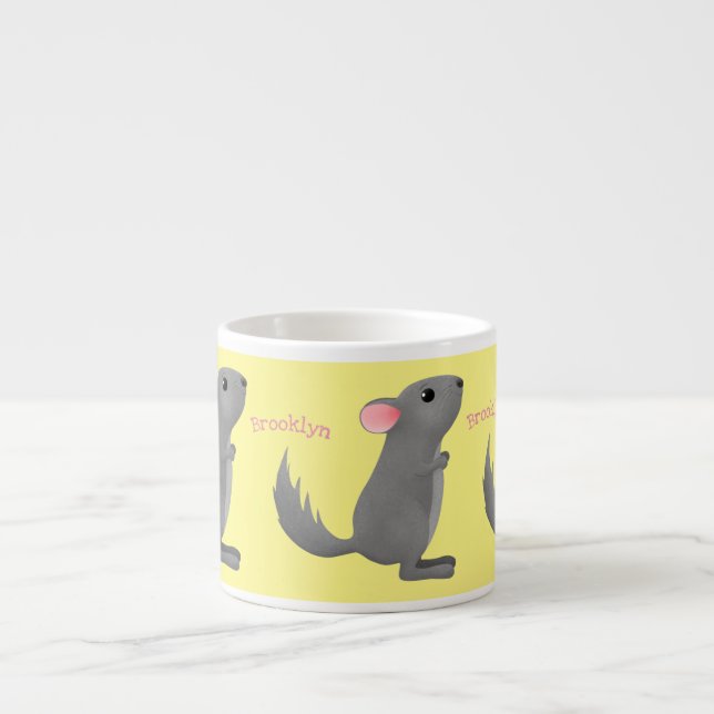 Tasse Expresso Illustration de chinchilla gris mignon (Devant)