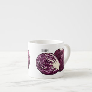 Tasse Expresso Illustration de chou rouge