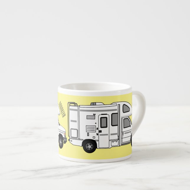 Tasse Expresso Illustration de dessin animé Campervan (Devant droit)