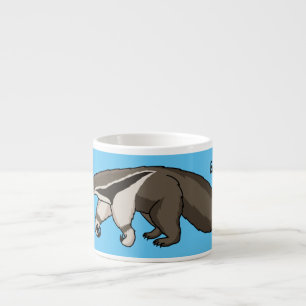 Tasse Expresso Illustration de dessin animé d'Anteater happy