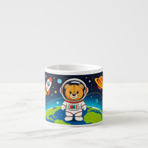 Tasse Expresso Illustration de dessin animé d'astronaute ours mig