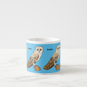 Tasse Expresso Illustration de dessin animé de la chouette grange