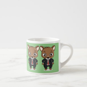 Tasse Expresso Illustration de dessin animé de rat mignon