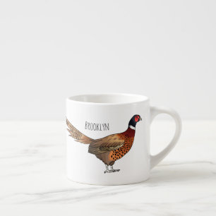 Tasse Expresso Illustration de dessin animé d'oiseau faisan à col