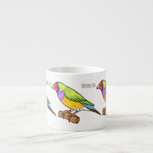 Tasse Expresso illustration de dessin animé d'oiseau pinson de Go
