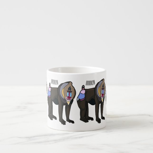 Tasse Expresso Illustration de dessin animé Mandrill (Devant)