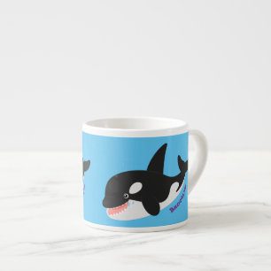 Tasse Expresso Illustration de dessin animé mignon d'épaulard orq
