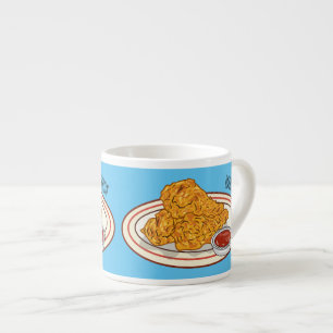 Tasse Expresso Illustration de dessin animé sur le poulet frit