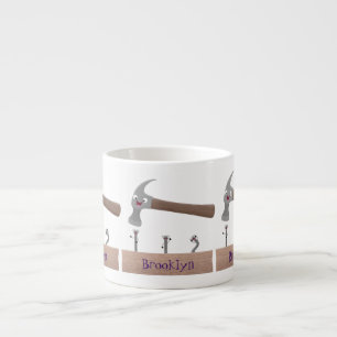 Tasse Expresso Illustration de dessin mignon, marteau et ongles