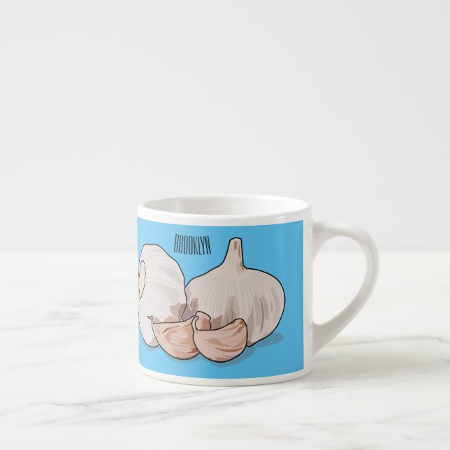 Tasse Expresso Illustration de dessin sur l'ail (Droite)