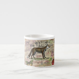 Tasse Expresso Illustration de Fox Wildlife Vintage Animal