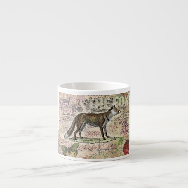 Tasse Expresso Illustration de Fox Wildlife Vintage Animal (Devant)