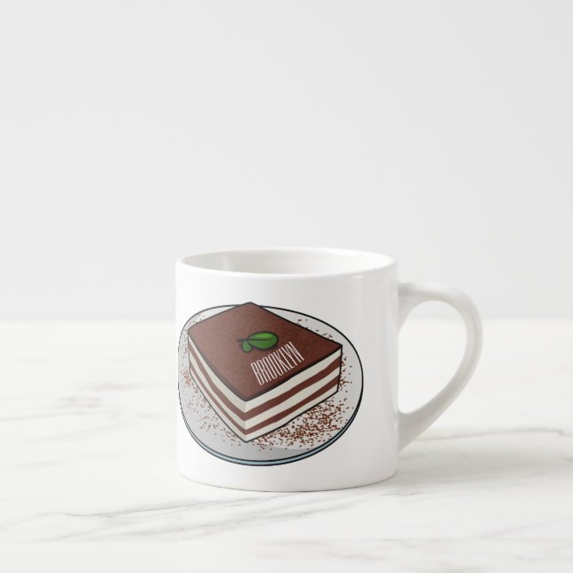 Tasse Expresso Illustration de gâteau de Tiramisu (Droite)