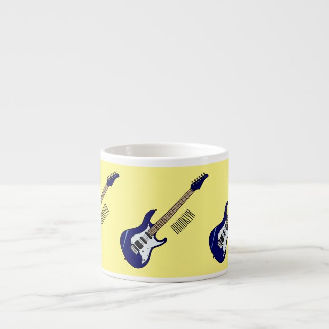 Tasse Expresso Illustration de guitare électrique (Devant)