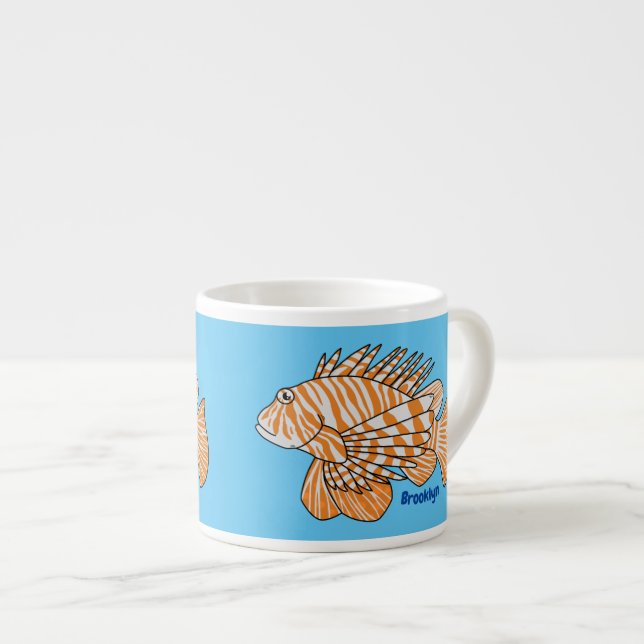 Tasse Expresso Illustration de Happy lionfish (Devant droit)