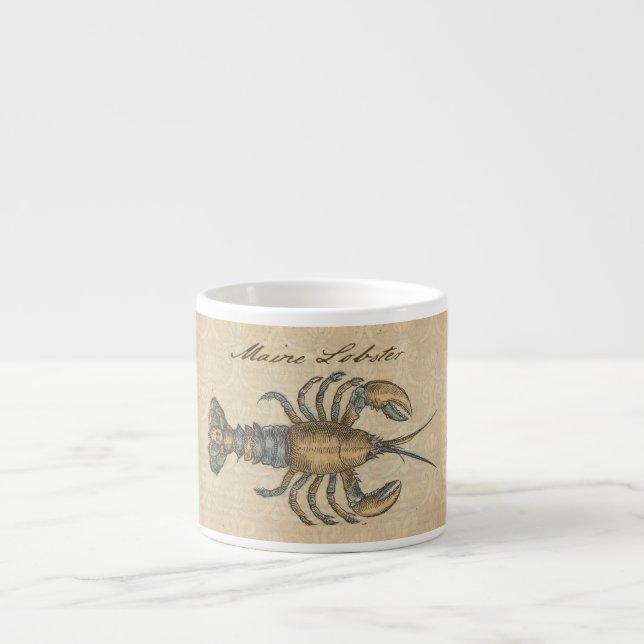 Tasse Expresso Illustration de homard, fruits de mer du Maine (Devant)