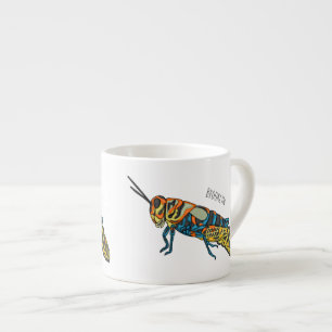 Tasse Expresso Illustration de la caricature de la sauterelle en 