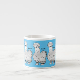 Tasse Expresso Illustration de la caricature du poulet Silkie