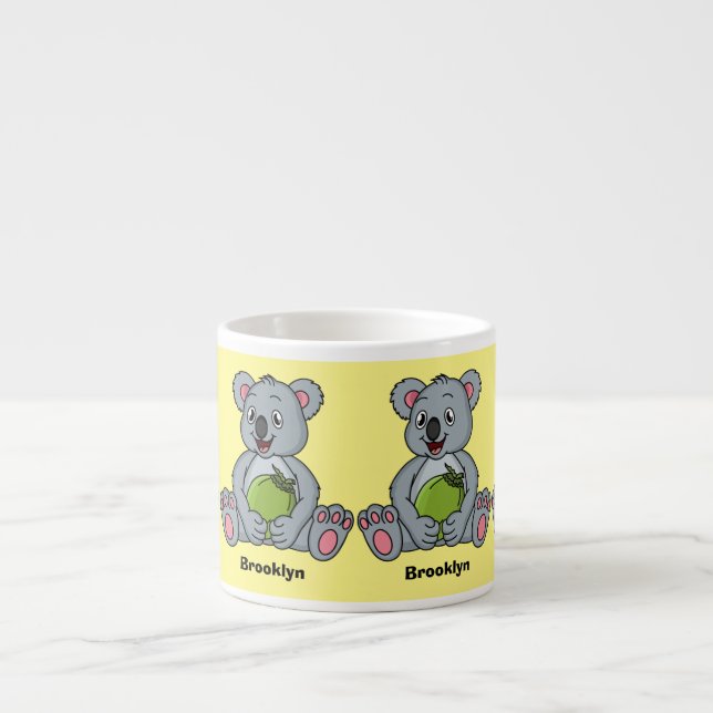 Tasse Expresso Illustration de la koala de Cute et de la noix de  (Devant)