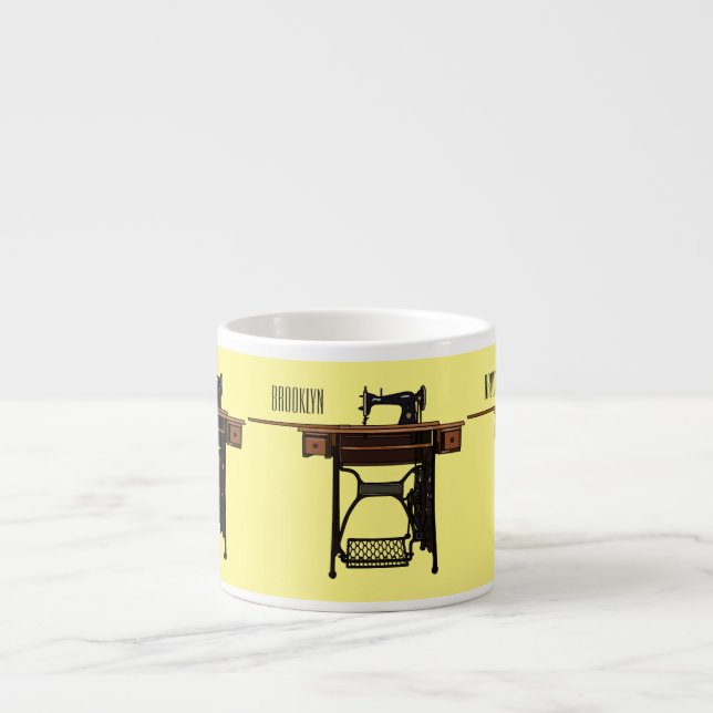 Tasse Expresso Illustration de la machine à coudre (Devant)