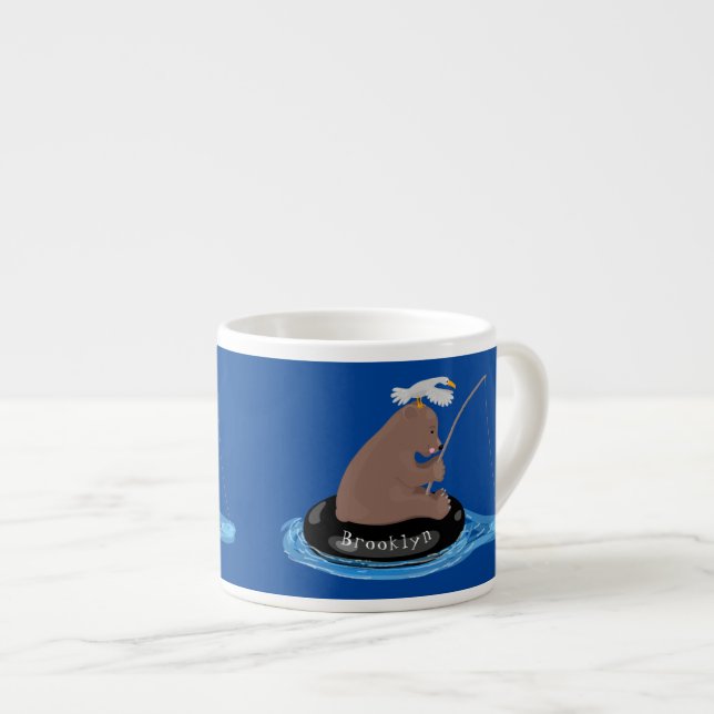 Tasse Expresso Illustration de la pêche de l'ourson mou (Devant droit)