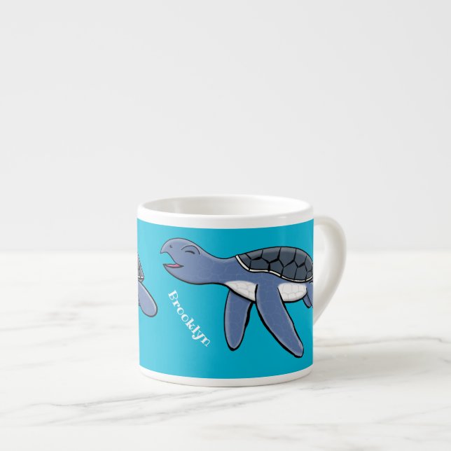 Tasse Expresso Illustration de la petite tortue de mer (Devant droit)