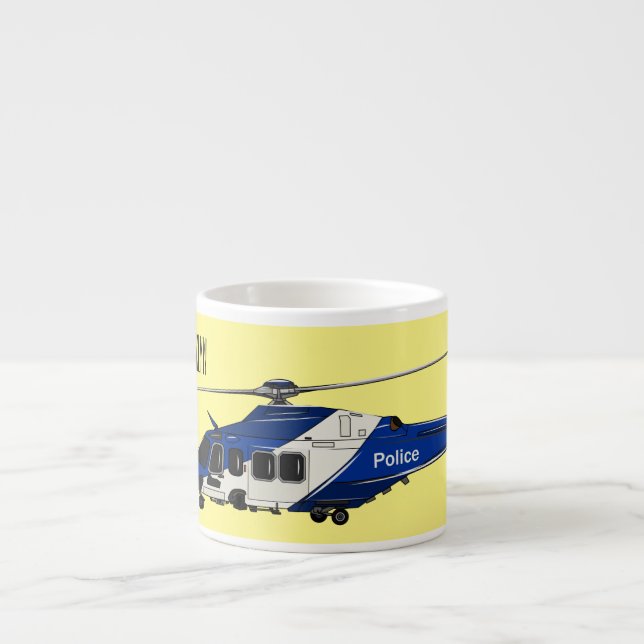 Tasse Expresso Illustration de l'hélicoptère de police (Devant)