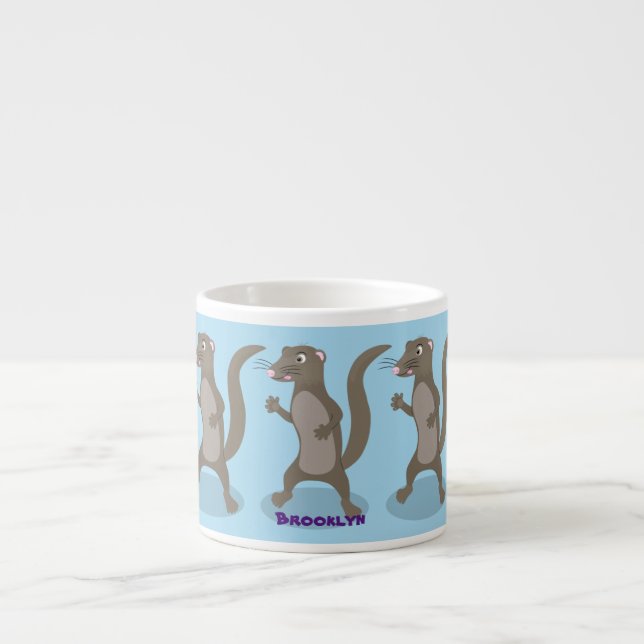 Tasse Expresso Illustration de mignonne mangouste (Devant)