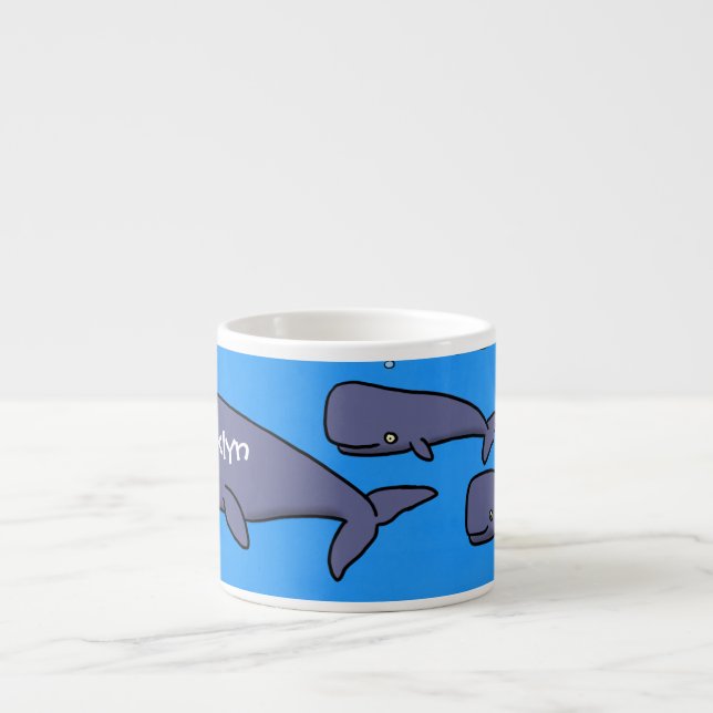 Tasse Expresso Illustration de mignonne migratrice de baleines à  (Devant)