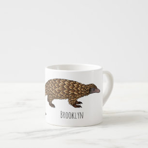 Tasse Expresso Illustration de pangolin à queue longue