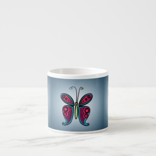 Tasse Expresso Illustration de papillon coloré