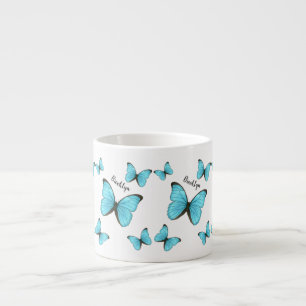 Tasse Expresso Illustration de papillons Morpho