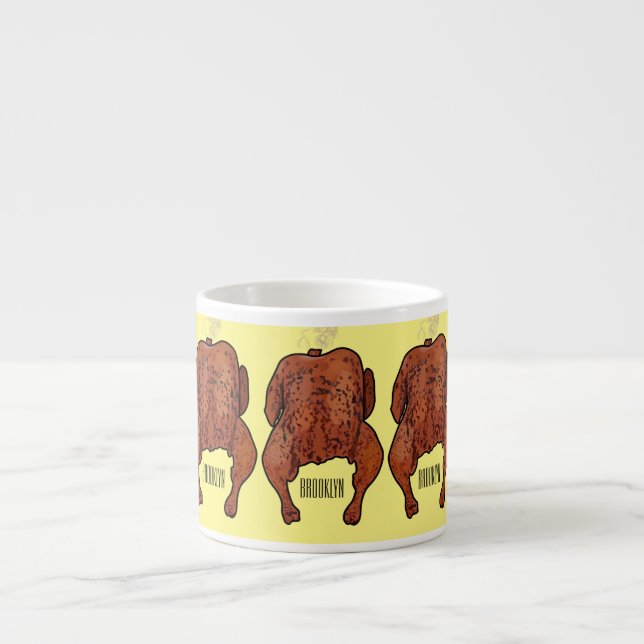 Tasse Expresso Illustration de poulet rôti (Devant)