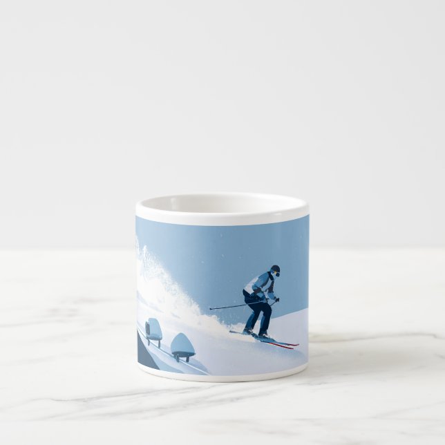 Tasse Expresso illustration de sports d'hiver (Devant)