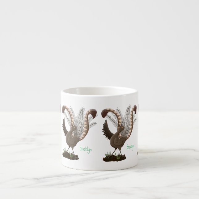 Tasse Expresso Illustration de superbe et superbe lyrebird (Devant)