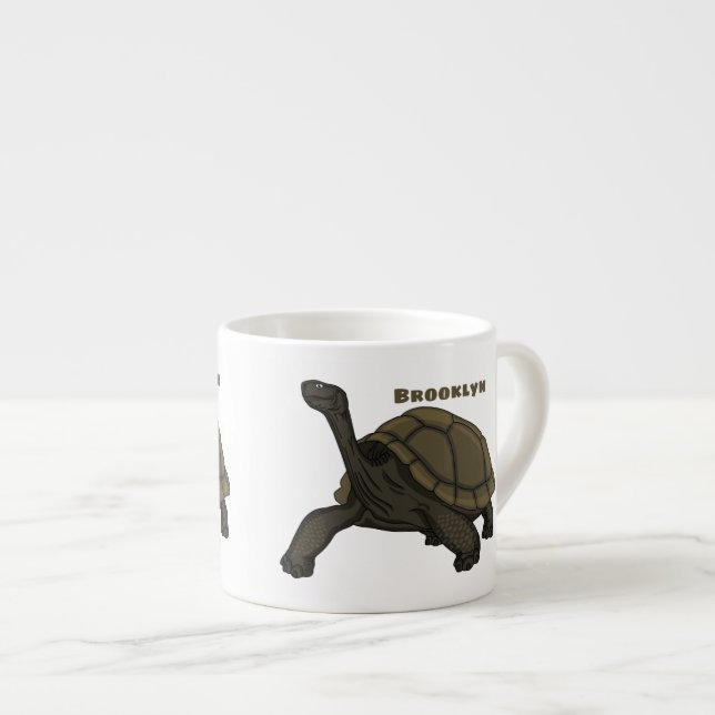 Tasse Expresso Illustration de tortue terrestre des Galapagos (Devant droit)