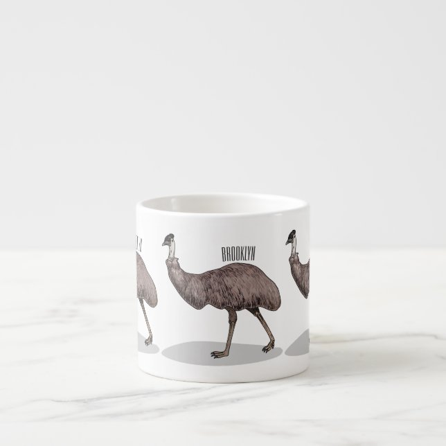 Tasse Expresso Illustration d'Emu bird (Devant)