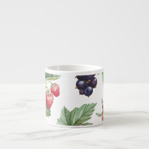 Tasse Expresso Illustration des baies d'aquarelle Motif sans join