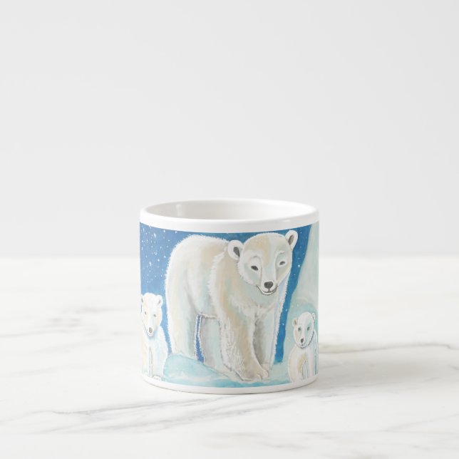 Tasse Expresso Illustration des ours polaires (Devant)