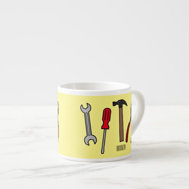 Tasse Expresso Illustration des outils de menuiserie (Devant droit)
