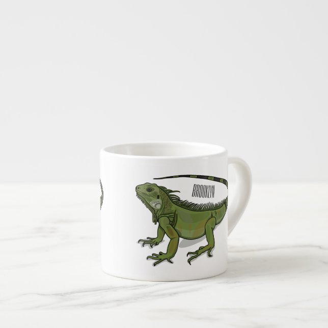 Tasse Expresso Illustration d'Iguana (Devant droit)