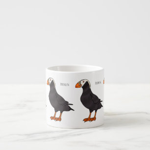Tasse Expresso Illustration d'oiseau bouffon touffu