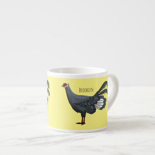 Tasse Expresso Illustration d'oiseau de faisan à oreilles bleues