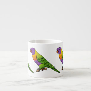 Tasse Expresso Illustration d'oiseau de lorikeet arc-en-ciel