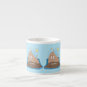 Tasse Expresso Illustration drôle de morse joyeux