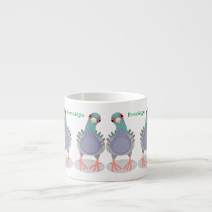 Tasse Expresso Illustration drôle de pigeon curieux