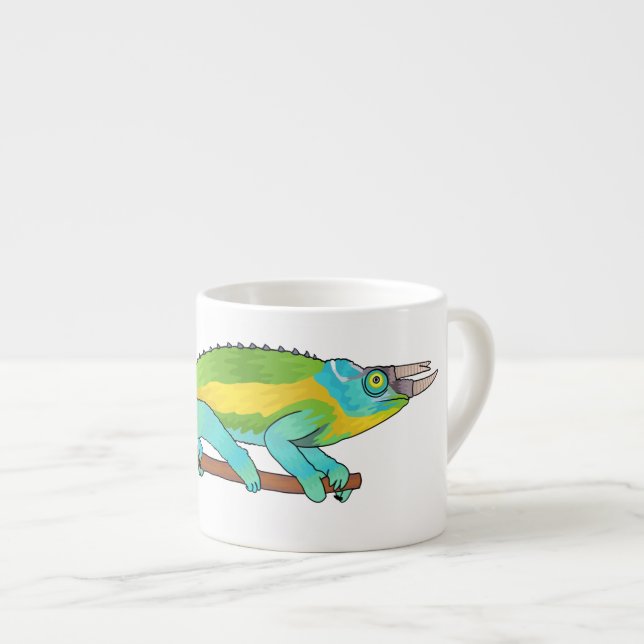 Tasse Expresso Illustration du caméléon de Jackson (Devant droit)