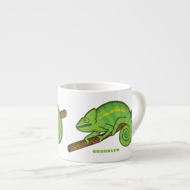 Tasse Expresso Illustration du caméléon de la parson (Devant droit)