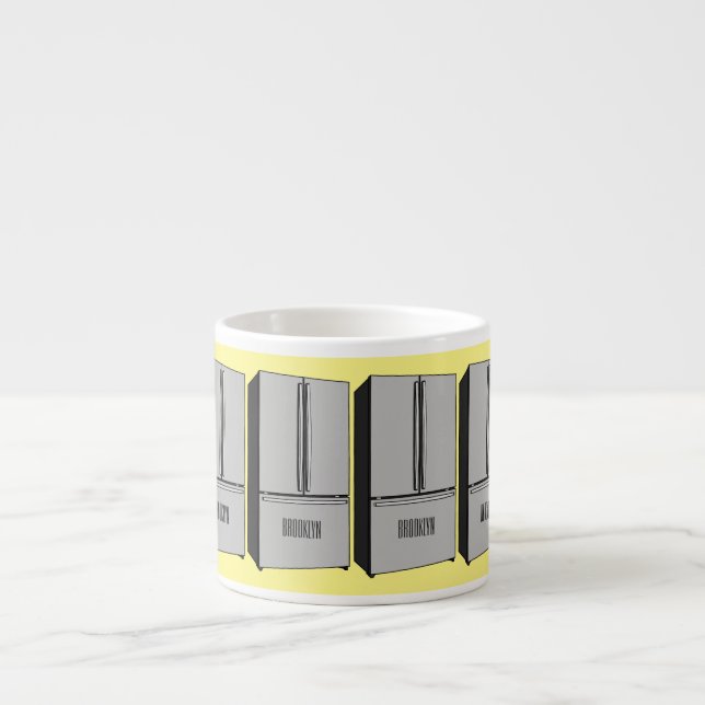 Tasse Expresso Illustration du réfrigérateur de porte française (Devant)